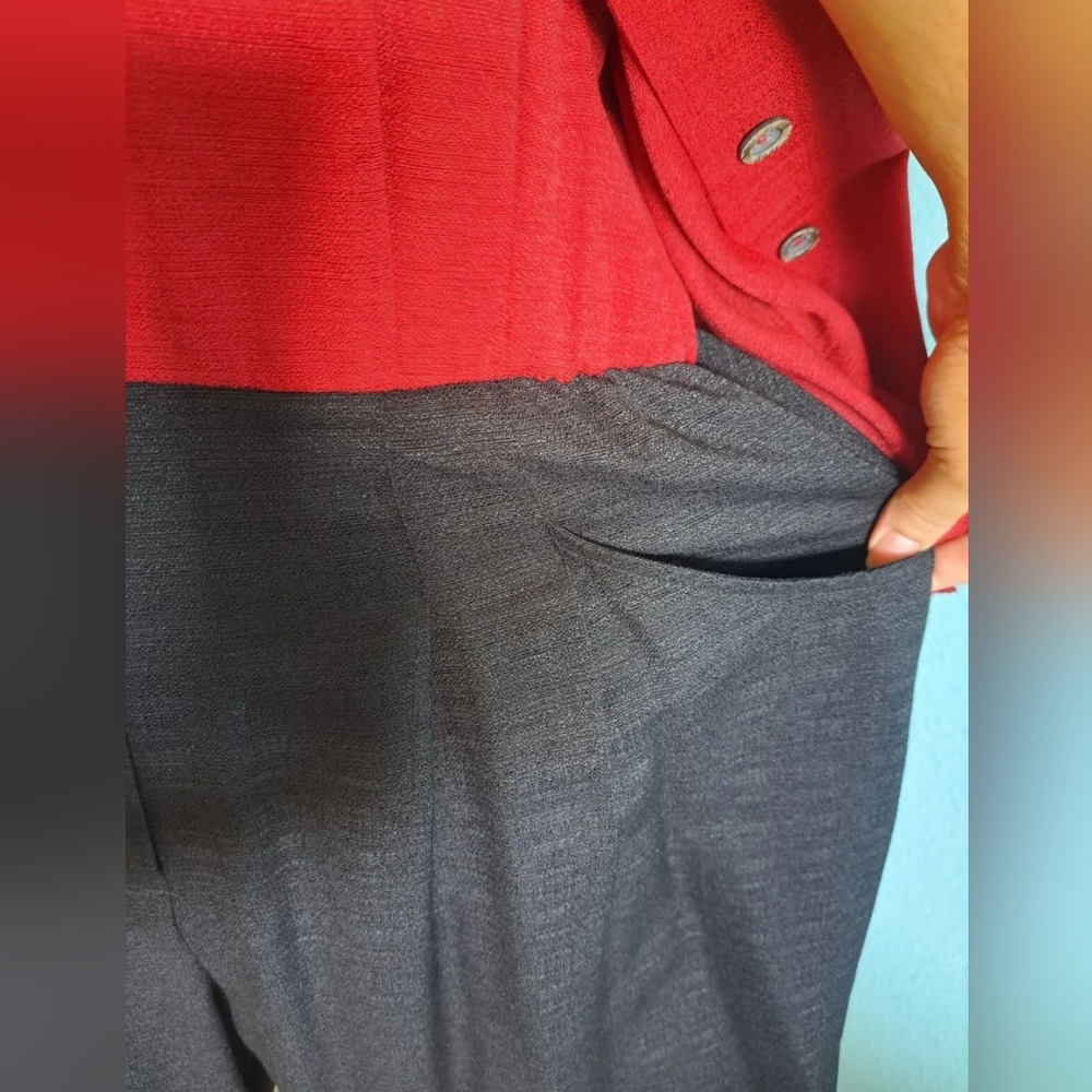 Vintage Sag Harbor Petite Sz 14 Classic Women's Red & Black Shorts Jumpsuit P 14 - Picture 3 of 10